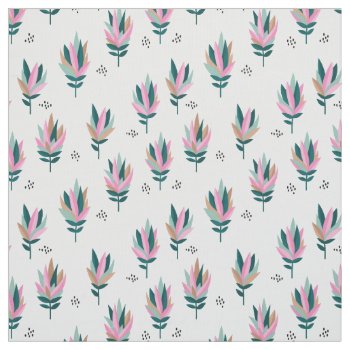Protea Spring Love Cotton Fabric by designalicious at Zazzle