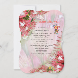 Protea - Strelitzia Flower Baby Shower Invitation