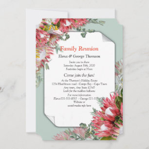 Protea - Strelitzia Flower Bouquets Reunion Invitation