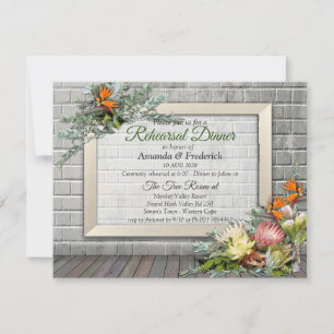 Protea - Strelitzia Flower Rehearsal dinner Invitation