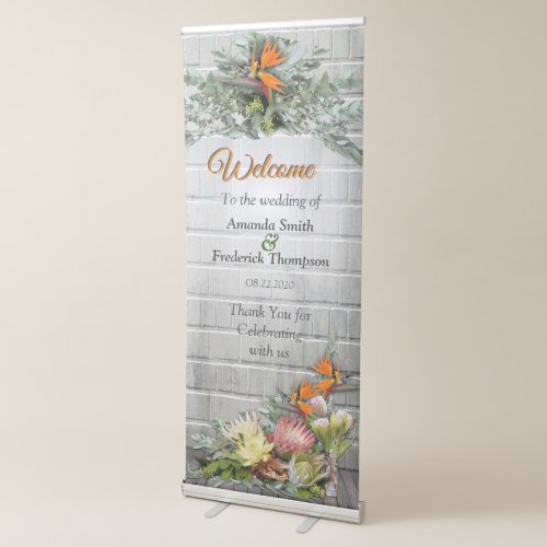 Protea _  Strelitzia Flower Retractable Banner