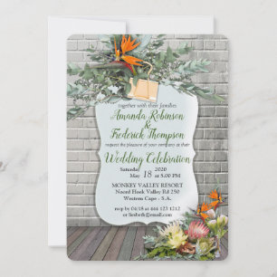 Protea - Strelitzia Flower Wedding Invitation