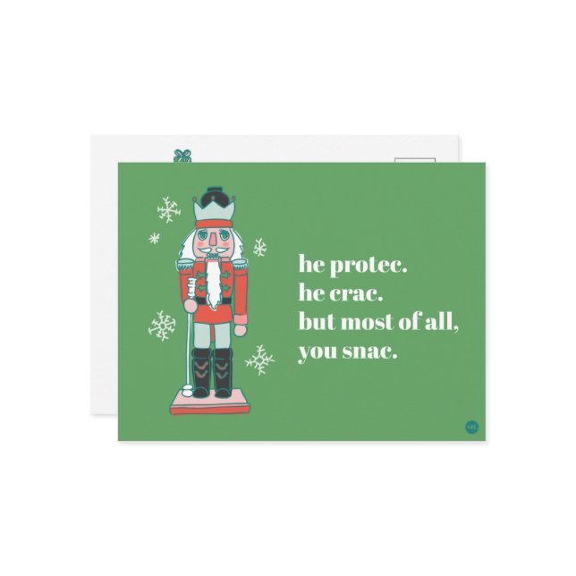 "Protec" Nutcracker Holiday Postcard (Front/Back In Situ)