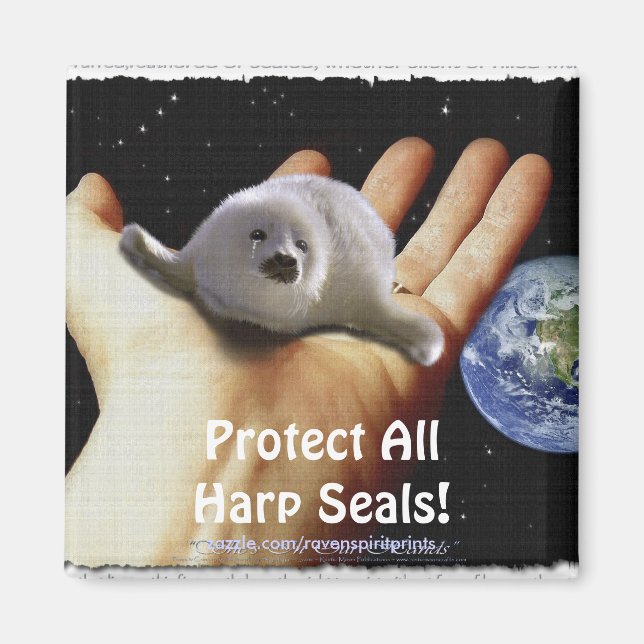 Protect All Harp Seals! Wildlife Magnet (Front)