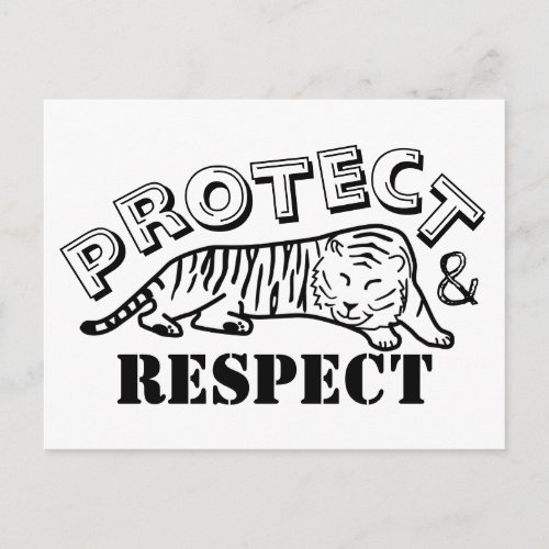 Protect and Respect Wildlife Tiger Postcard