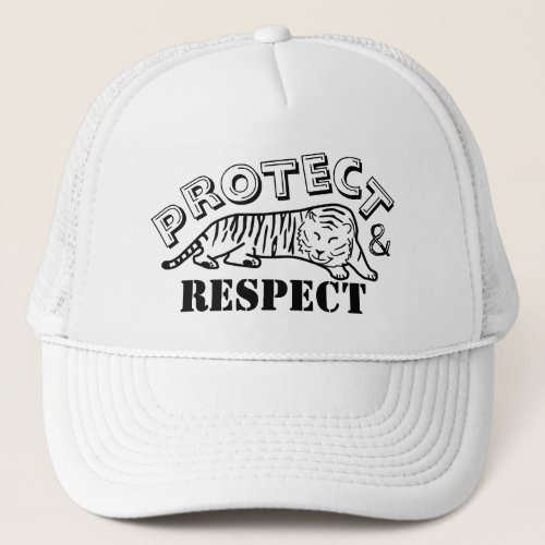Protect and Respect Wildlife Tiger Trucker Hat