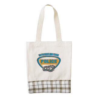 Protect and Serve Handcuffs Zazzle HEART Tote Bag