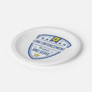 Protect and Serve Police Badge Paper Plates
