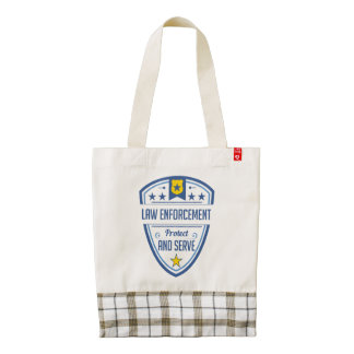 Protect and Serve Police Badge Zazzle HEART Tote Bag