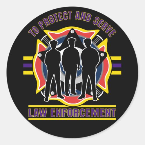 Protect and Serve Police Classic Round Sticker