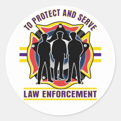 Protect and Serve Police Classic Round Sticker