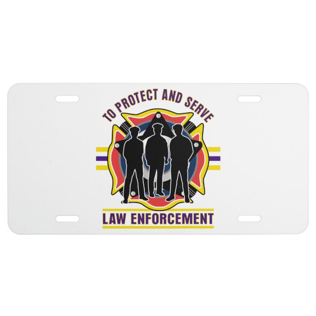 Protect and Serve Police License Plate (Front)