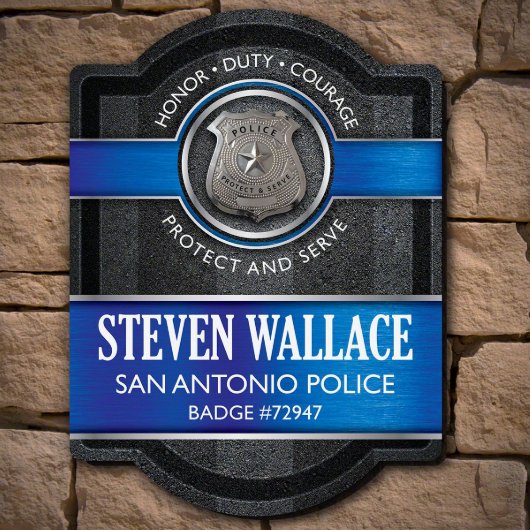 Protect and Serve Police Officer's Wall Sign (Front)