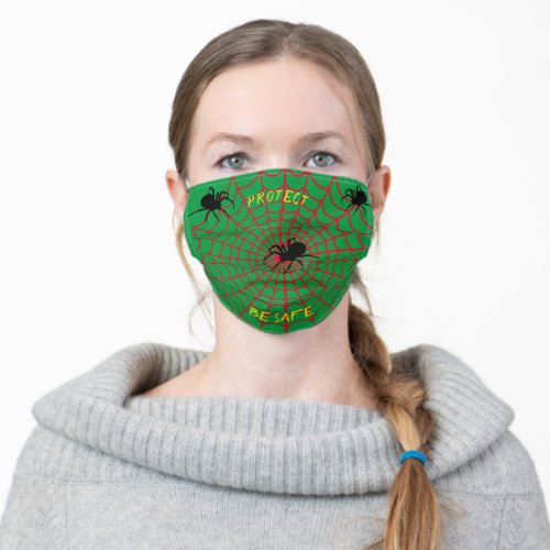 Protect Be Safe Halloween _ Spider Adult Cloth Face Mask