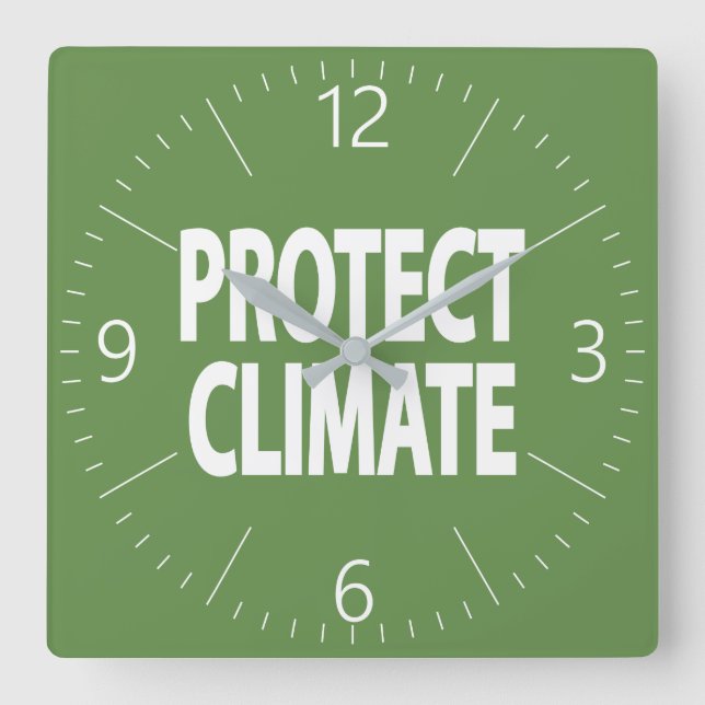 Protect climate square wall clock (Front)