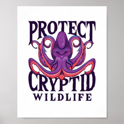 Protect Cryptid Wildlife Cryptozoology Poster