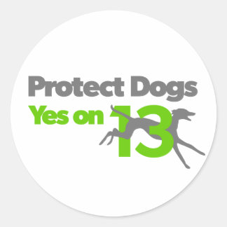 Protect Dogs - YesOn13 small stickers