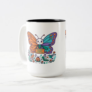 Protect Every Little Life Cute Butterfly Nature Two-Tone Coffee Mug