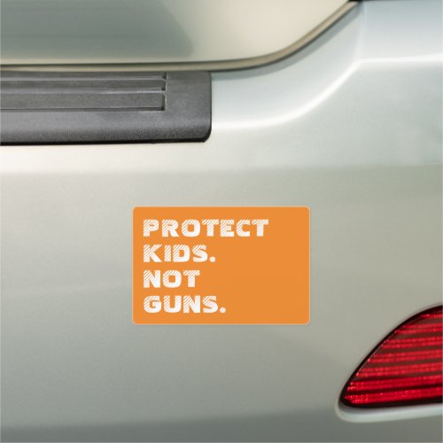 Protect kids Not guns orange distressed modern Car Magnet