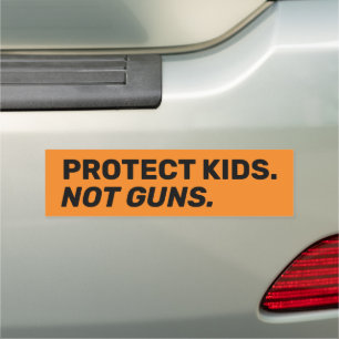 Protect kids Not guns orange modern typography Car Magnet