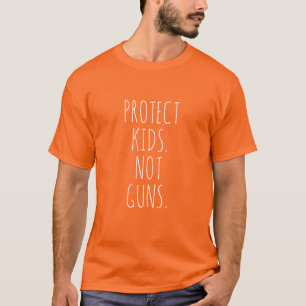 Protect kids Not guns orange white handwritten T-Shirt
