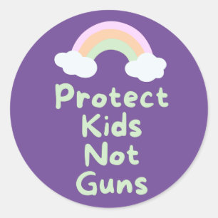 Protect Kids Not Guns Word Art Classic Round Sticker