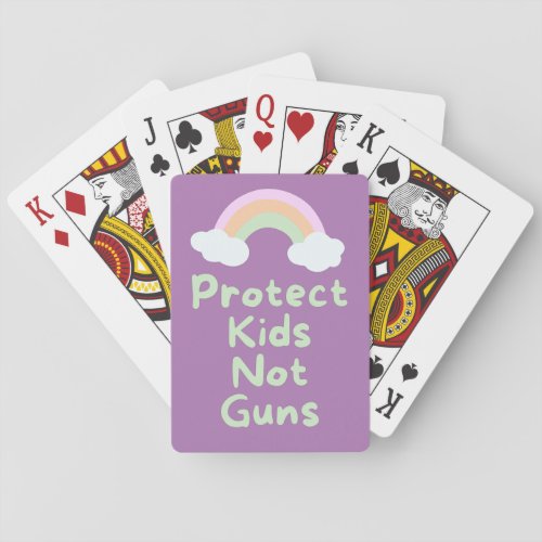 Protect Kids Not Guns Word Art  Playing Cards