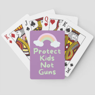 Protect Kids Not Guns Word Art Poker Cards