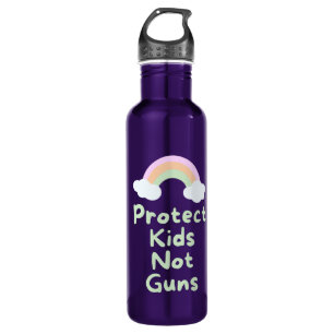 Protect Kids Not Guns Word Art Stainless Steel Water Bottle