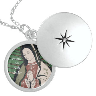 protect me holy mother locket necklace
