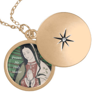 protect me holy mother locket necklace