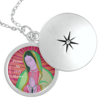 protect me holy mother sterling silver necklace