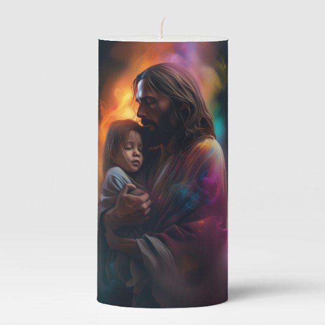 Protect My Children From Harm Prayer Pillar Candle (Front)