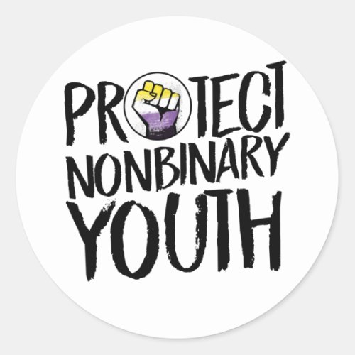Protect Nonbinary Youth  Classic Round Sticker