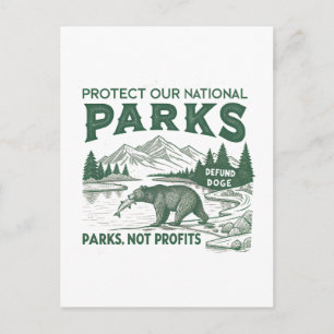 Protect Our National Parks Defund Doge Parks  Holiday Postcard