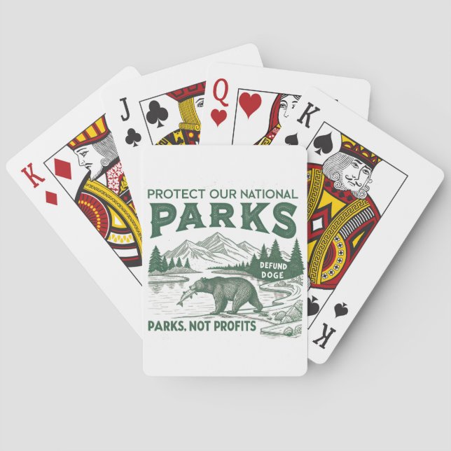 Protect Our National Parks Defund Doge Parks  Poker Cards (Back)