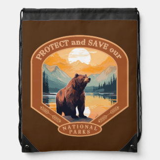 Protect our National Parks Drawstring Bag