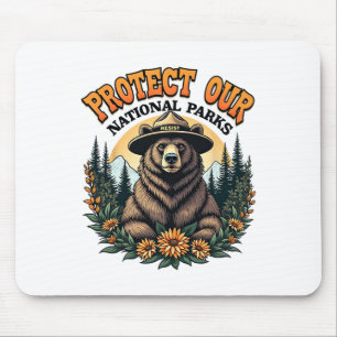 Protect Our National Parks Resist Alt Us Bear Mouse Pad