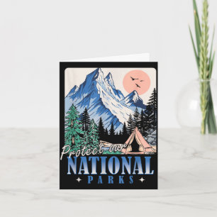 Protect our national parks vintage retro design card