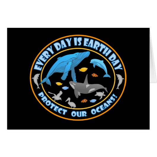 Protect Our Oceans Earth Day Cards (Front Horizontal)