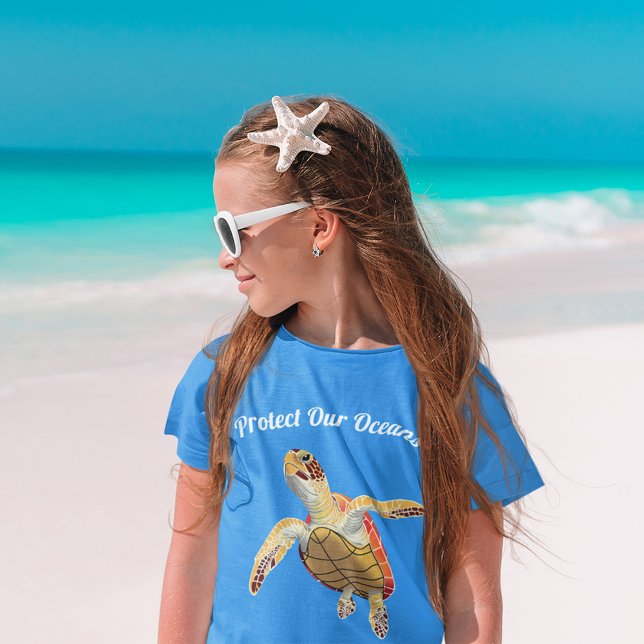 Protect Our Oceans Green Sea Turtle Tri-Blend Shirt (Creator Uploaded)
