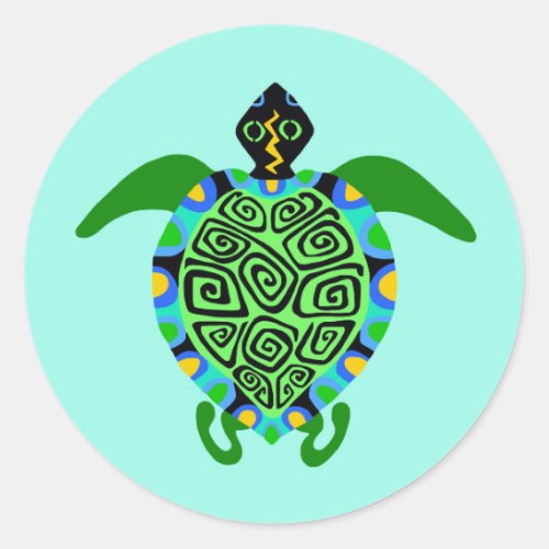 Protect our oceans _Green Sea TURTLE_ Wildlife _  Classic Round Sticker