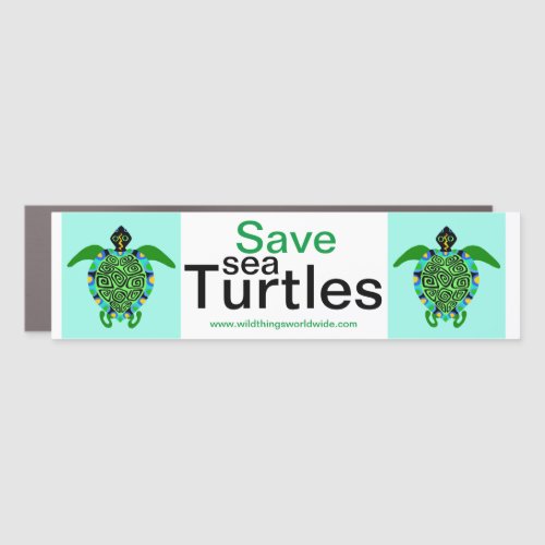 Protect our oceans _Save Sea TURTLES _ Aqua  Car Magnet