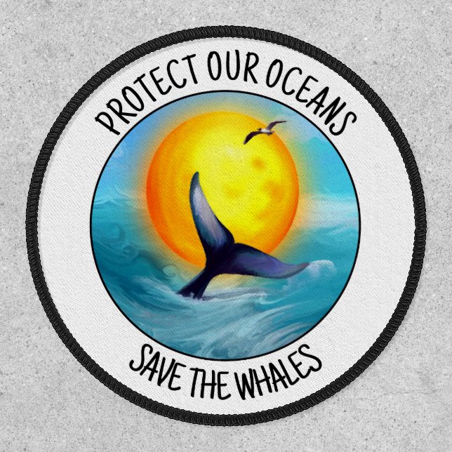Protect Our Oceans Save The Whales  Patch (Front)