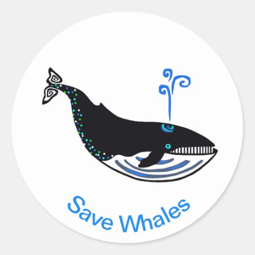 Protect our oceans _ Save WHALES_ Wildlife warrior Classic Round Sticker
