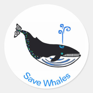 Protect our oceans - Save WHALES- Wildlife warrior Classic Round Sticker
