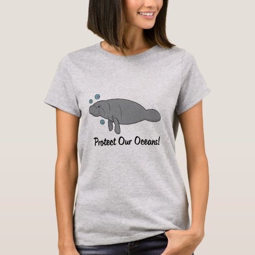 Protect Our Oceans with Manatee T_Shirt