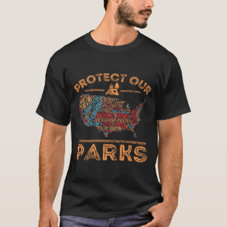 Protect Our Parks National Park Map Hiking Outdoor T-Shirt