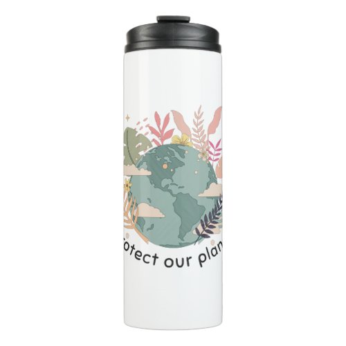 Protect Our Planet _ Earth Day Cartoon texture Thermal Tumbler