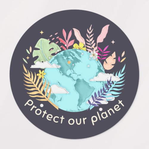 Protect Our Planet _ Earth Day Sketchy texture Labels